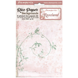 Kit 8 Papeles Arroz A-6 Stamperia Fondos Roseland