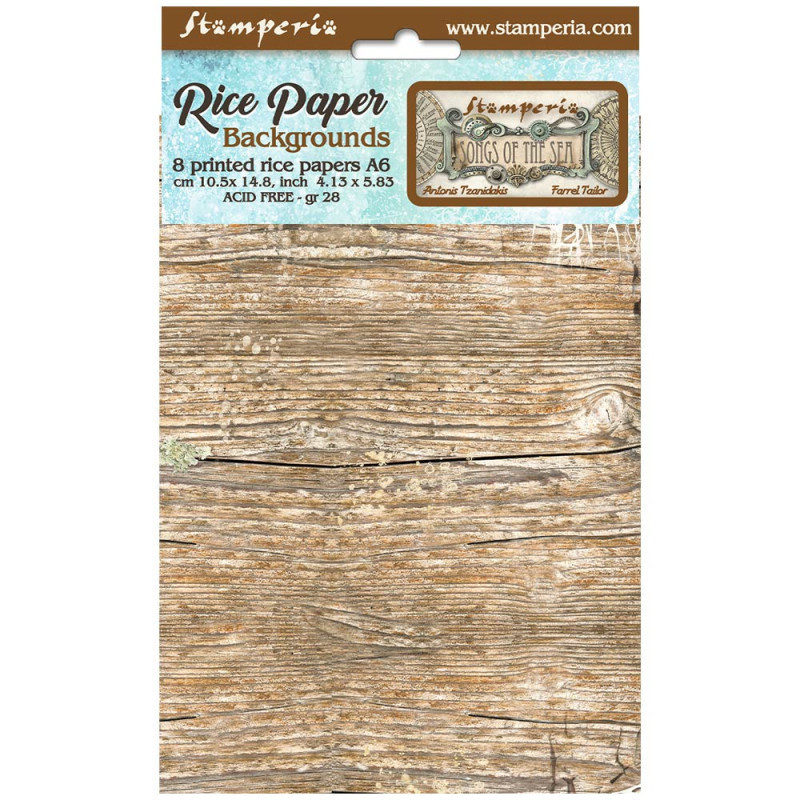 Kit 8 Papeles Arroz A-6 Stamperia Fondos Songs of the Sea Kit 8 Papeles Arroz A-6 Stamperia Fondos Songs of the Sea