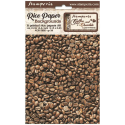 Kit 8 Papeles Arroz A-6 Stamperia Fondos Coffee and chocolate