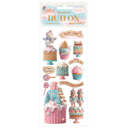 Rub-on Stamperia 10.16x21.6 cms. Candy Christmas Pasteles