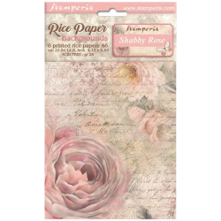 Kit 8 Papeles Arroz A-6 Stamperia Fondos Shabby Rose