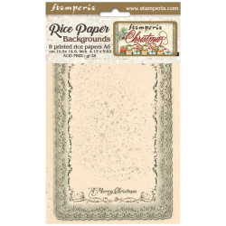 Kit 8 Papeles Arroz A-6 Stamperia Fondos Classic Christmas