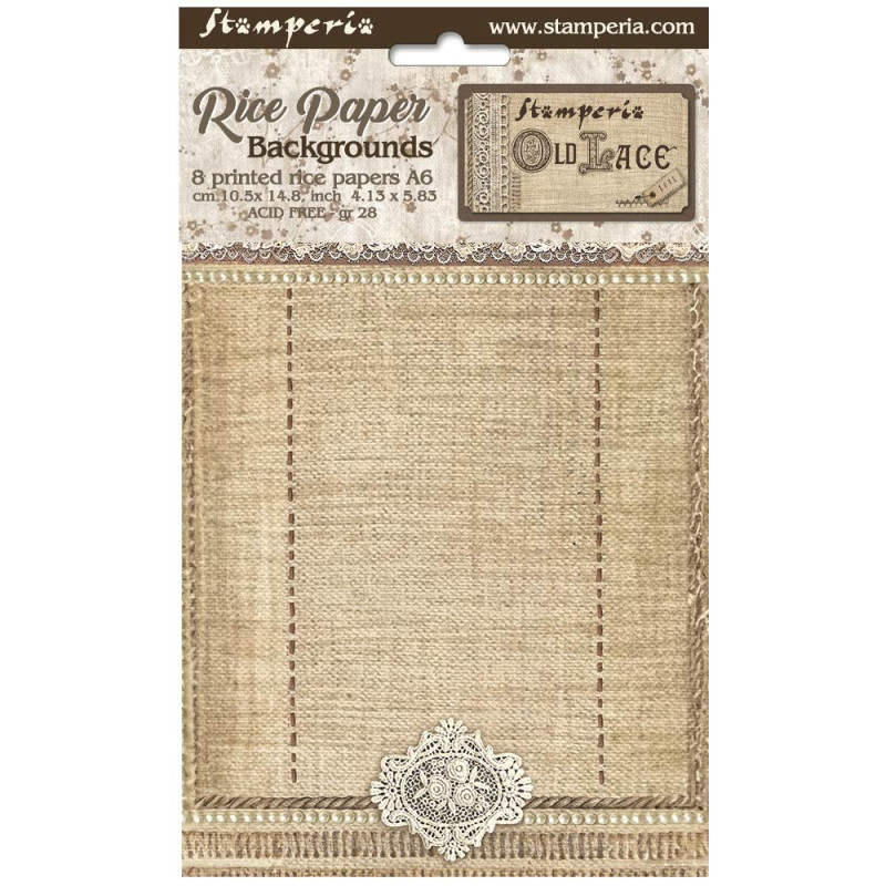 Kit 8 Papeles Arroz A-6 Stamperia Fondos Old Lace Kit 8 Papeles Arroz A-6 Stamperia Fondos Old Lace