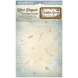 Kit 8 Papeles Arroz A-6 Stamperia Fondos Hidden Grove