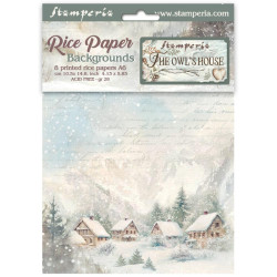 Kit 8 Papeles Arroz A-6 Stamperia Fondos The Owl's House