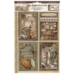 Kit 6 Papeles Arroz A-4 Stamperia Coffee and chocolate
