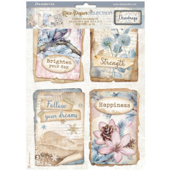 Kit 6 Papeles Arroz A-4 Stamperia Dewdrops