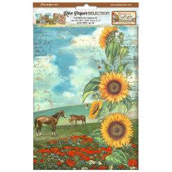 Kit 6 Papeles Arroz A-4 Stamperia Sunflower Art