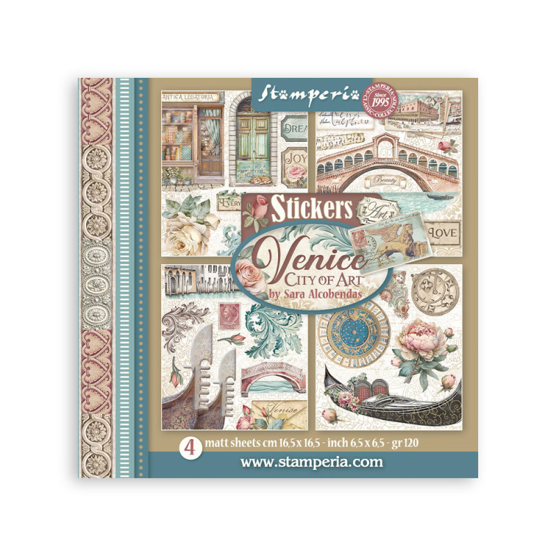 Stickers 165x165 mm 4 hojas Venice City of Art Stickers 165x165 mm 4 hojas Venice City of Art