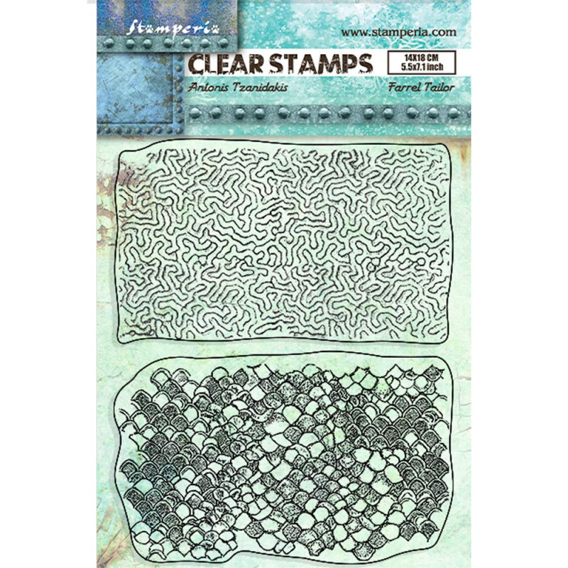 Sello Acrílico 14x18 cms. Stamperia Songs of the sea doble textura Sello Acrílico 14x18 cms. Stamperia Songs of the sea doble textura