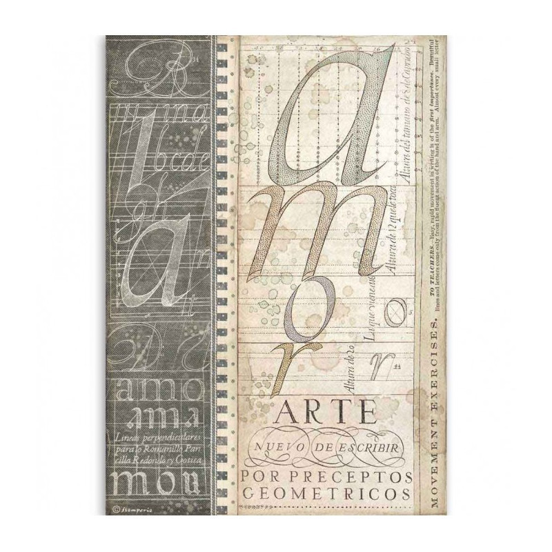 Papel arroz A4 Alphabet - Stamperia Papel arroz A4 Alphabet - Stamperia
