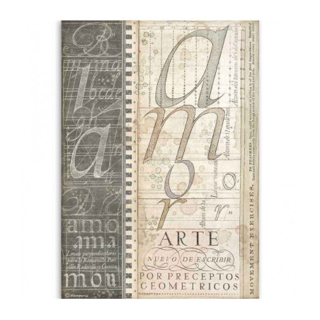 Papel arroz A4  Alphabet - Stamperia