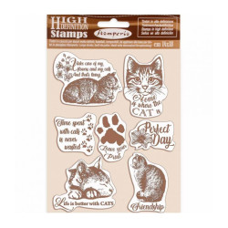 Sello Alta Definición Stamperia 14x18 Gatos