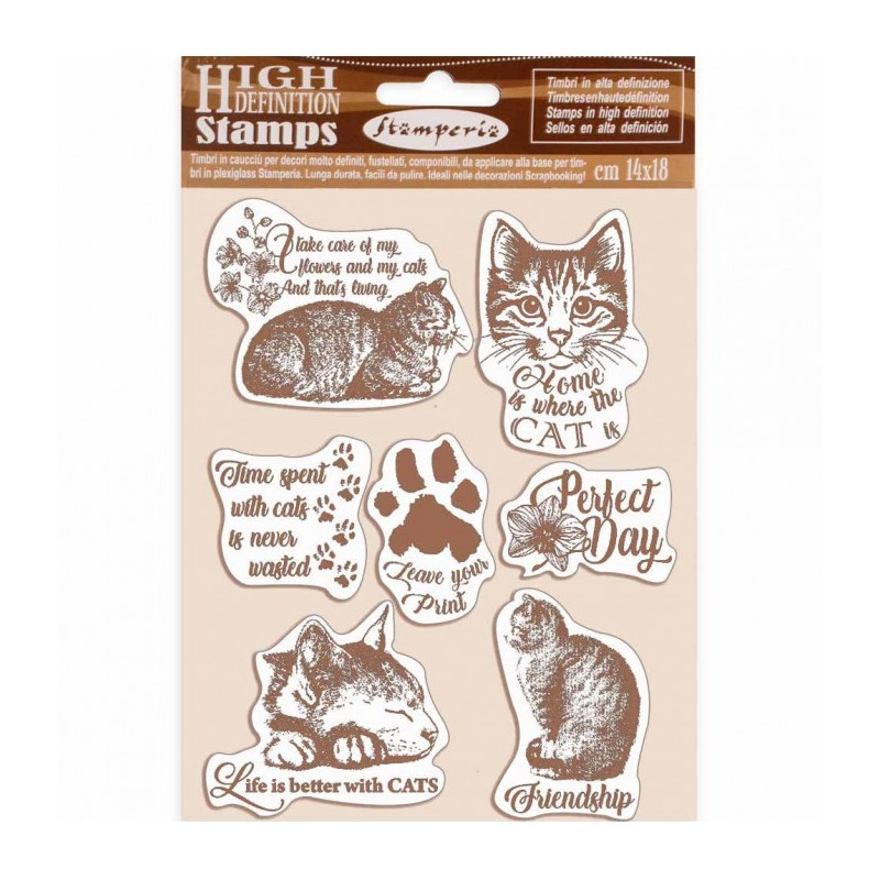 Sello Alta Definición Stamperia 14x18 Gatos