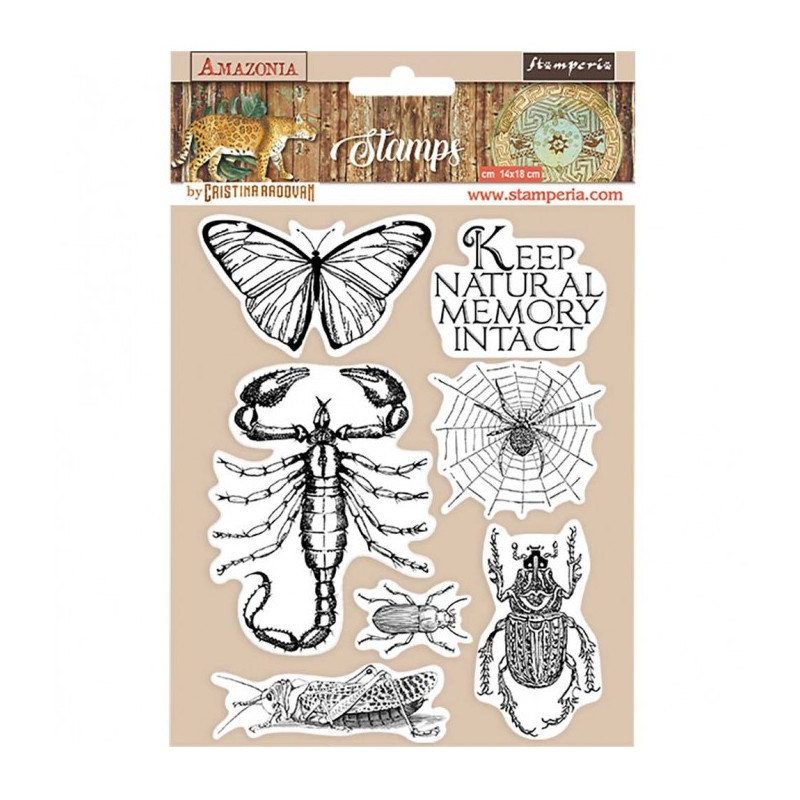 Sello Alta Definición Stamperia 14x18 amazonia mariposa