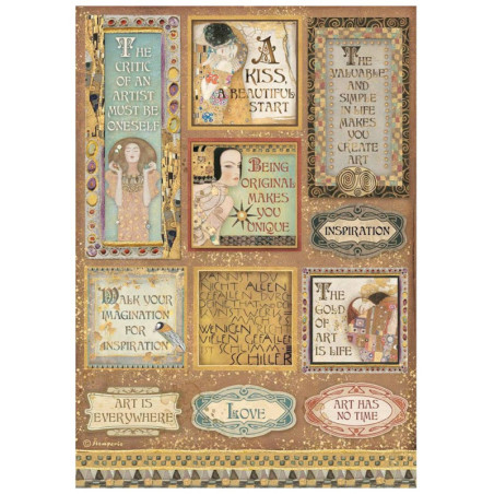 Papel de Arroz Frases y Etiquetas Stamperia A-4
