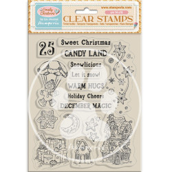 Sello Acrílico 14x18 cms. Stamperia Candy Christmas Candy land