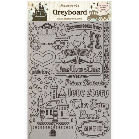Greyboard A4 2 mm Stamperia Sleeping beauty castillo
