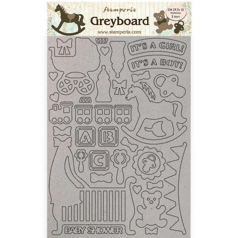 Greyboard A4 2 mm Stamperia Sleeping beauty beauty baby