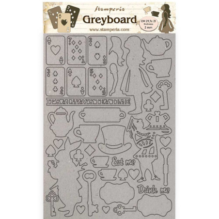 Greyboard A4 2 mm Stamperia Alice elementos
