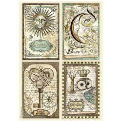 Papel de Arroz Alchemy 4 tarjetas Stamperia A-4