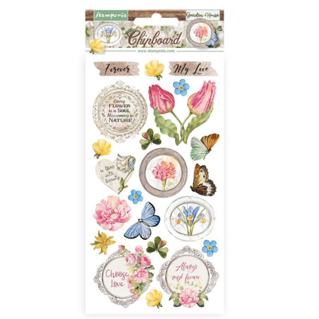 Chipboard cm 15x30 Stamperia Romantic Garden House