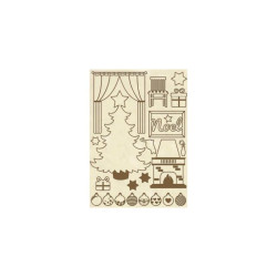 Apliques de Madera Stamperia A-5 Christmas Home