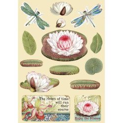 Apliques de Madera Stamperia A-5 Amazonia Water lily