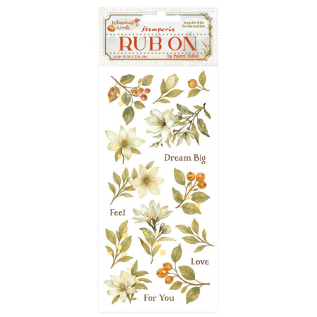 Rub-on Stamperia 10.16x21.6 cms. Whispering woods magnolia
