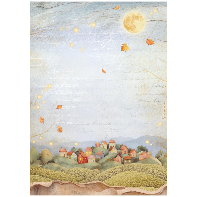 Papel de Arroz Stamperia A-4 Whispering woods colinas Papel de Arroz Stamperia A-4 Whispering woods colinas