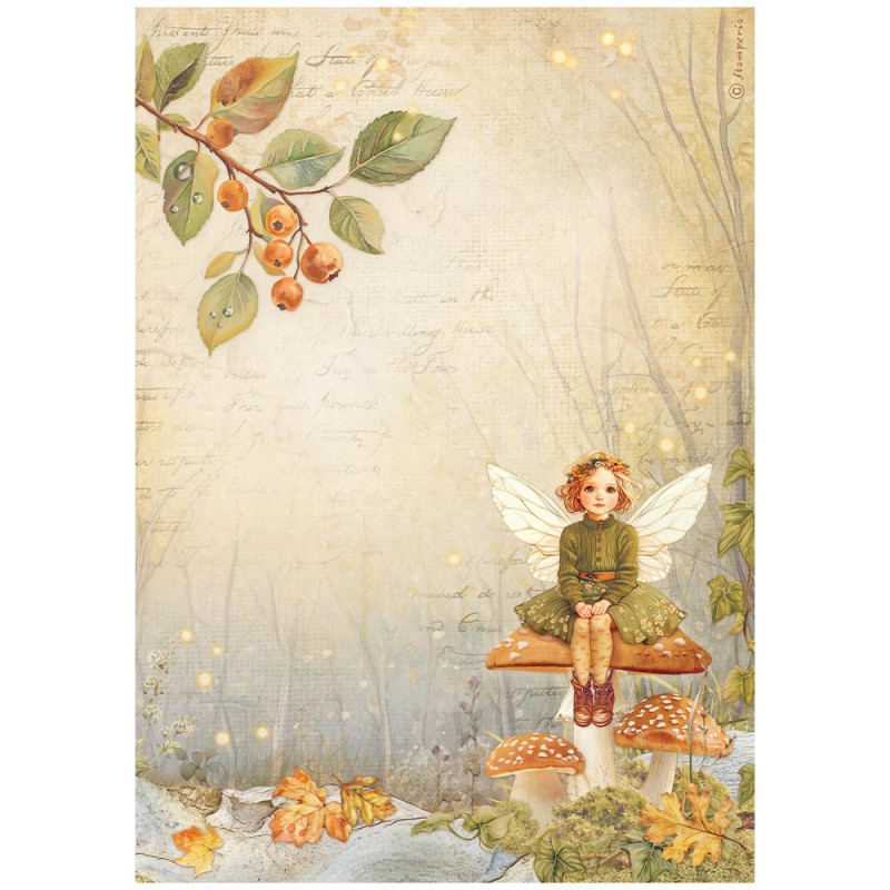 Papel de Arroz Stamperia A-4 Whispering woods hada Papel de Arroz Stamperia A-4 Whispering woods hada