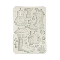 Molde Silicona Din A-5 Stamperia Whispering woods botas y casa de cabalaza