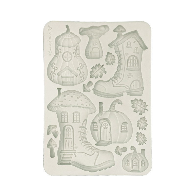 Molde Silicona Din A-5 Stamperia Whispering woods botas y casa de cabalaza Molde Silicona Din A-5 Stamperia Whispering woods botas y casa de cabalaza