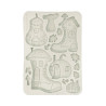 Molde Silicona Din A-5 Stamperia Whispering woods botas y casa de cabalaza