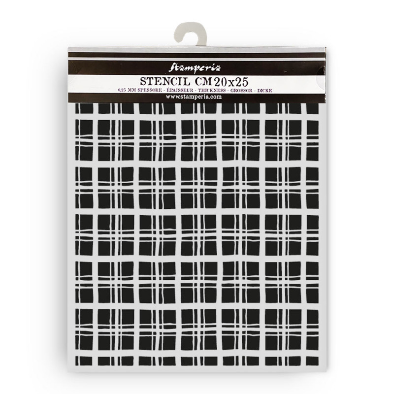 Stencil Stamperia 20x25 cms. - Whispering woods tartan pattern