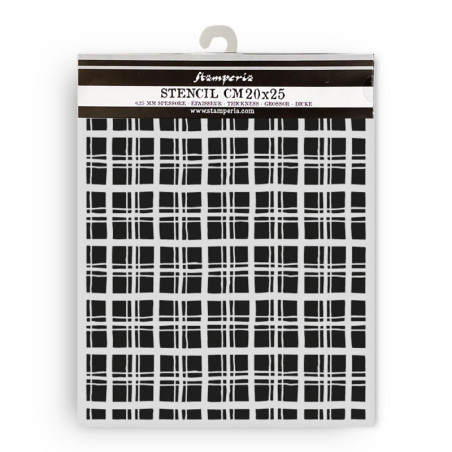 Stencil Stamperia 20x25 cms. - Whispering woods tartan pattern