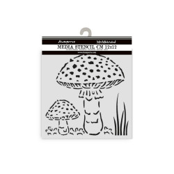Stencil 12x12 cms. Stamperia Whispering woodsmushrooms
