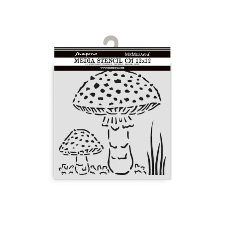 Stencil 12x12 cms. Stamperia Whispering woodsmushrooms