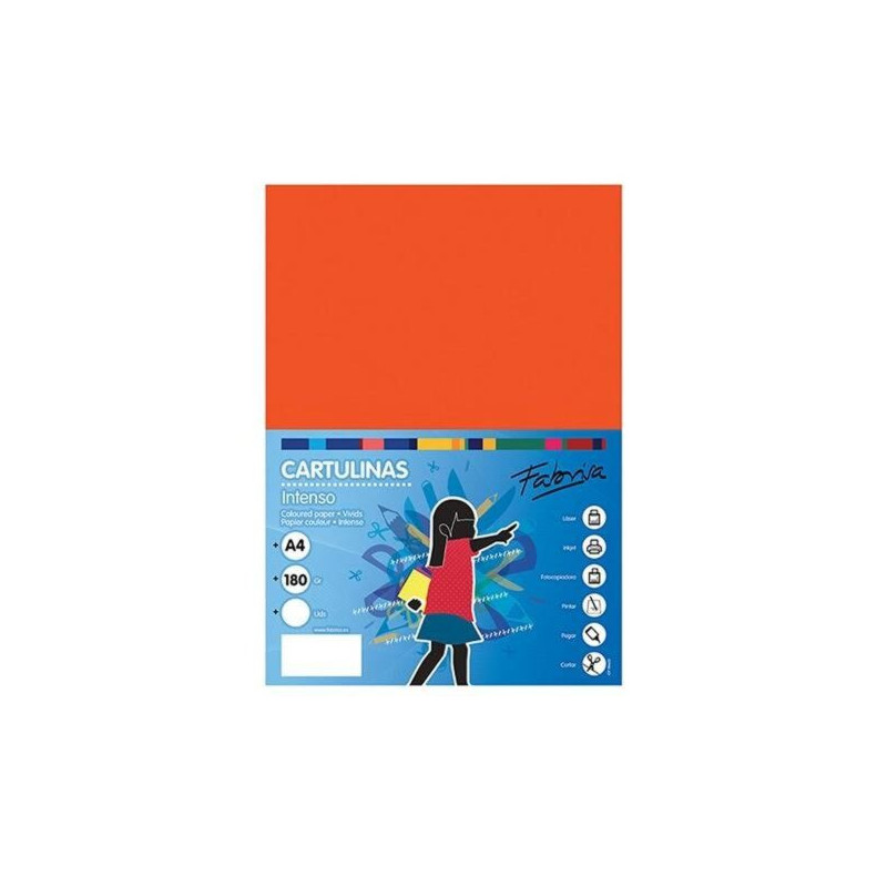 Cartulina Din A-4 Fabrisa 50 hojas Naranja