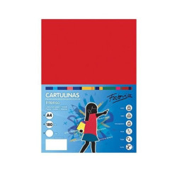 Cartulina Din A-4 Fabrisa 50 hojas Rojo