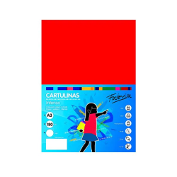 Cartulina Din A-3  50 hojas Rojo