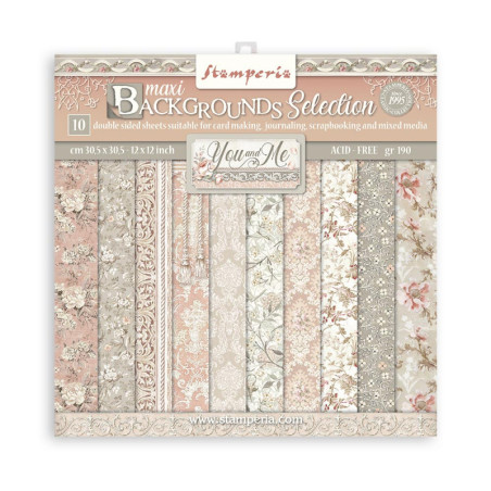 Colección Maxi Blackground You and me Stamperia 30 x30