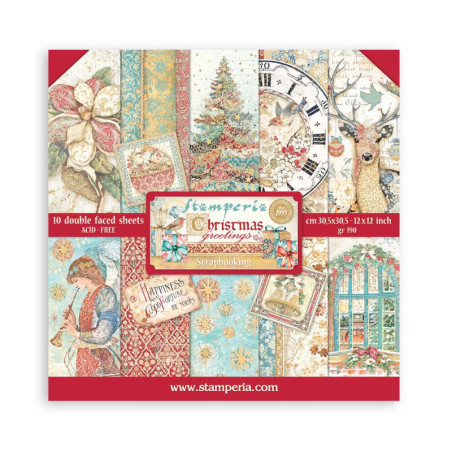 Colección Christmas Greetings Stamperia 30 x30