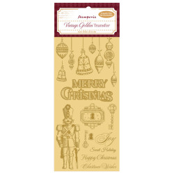 Vintage Golden Transfer - Merry Christmas