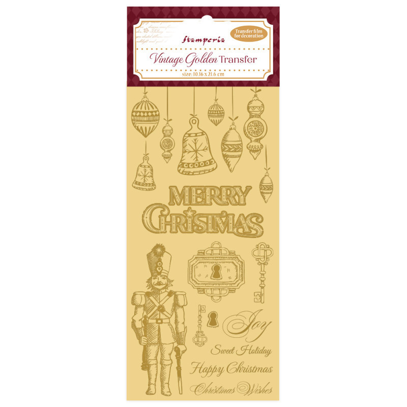 Vintage Golden Transfer - Merry Christmas Vintage Golden Transfer - Merry Christmas