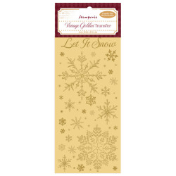 Vintage Golden Transfer - Let it snow