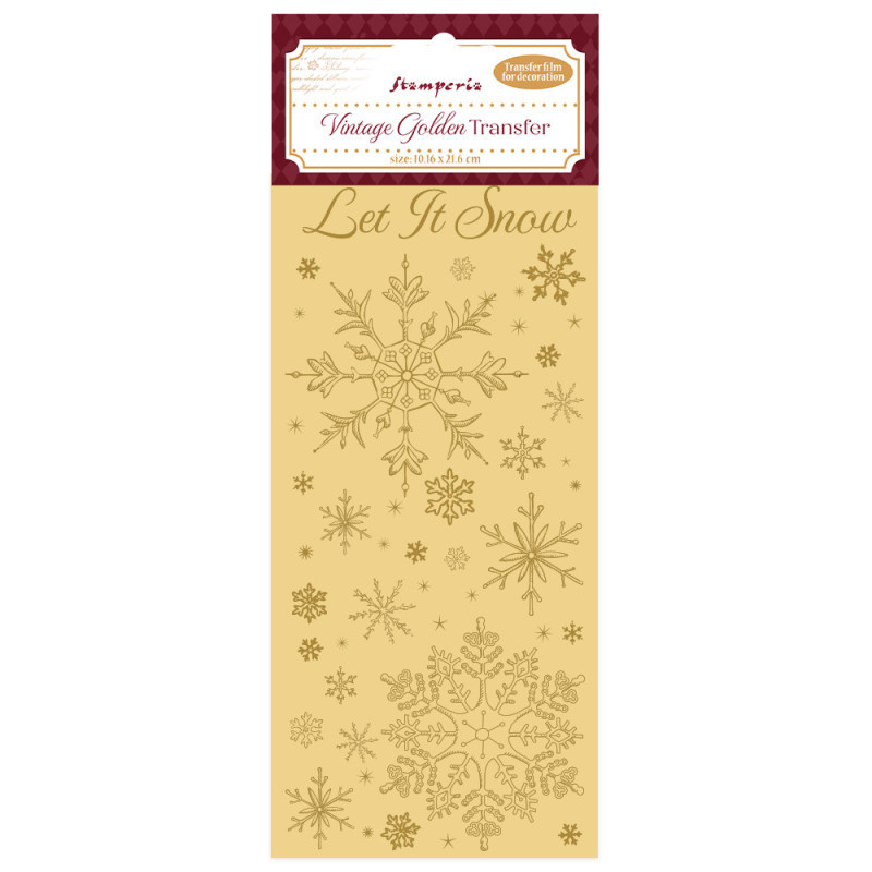Vintage Golden Transfer - Let it snow