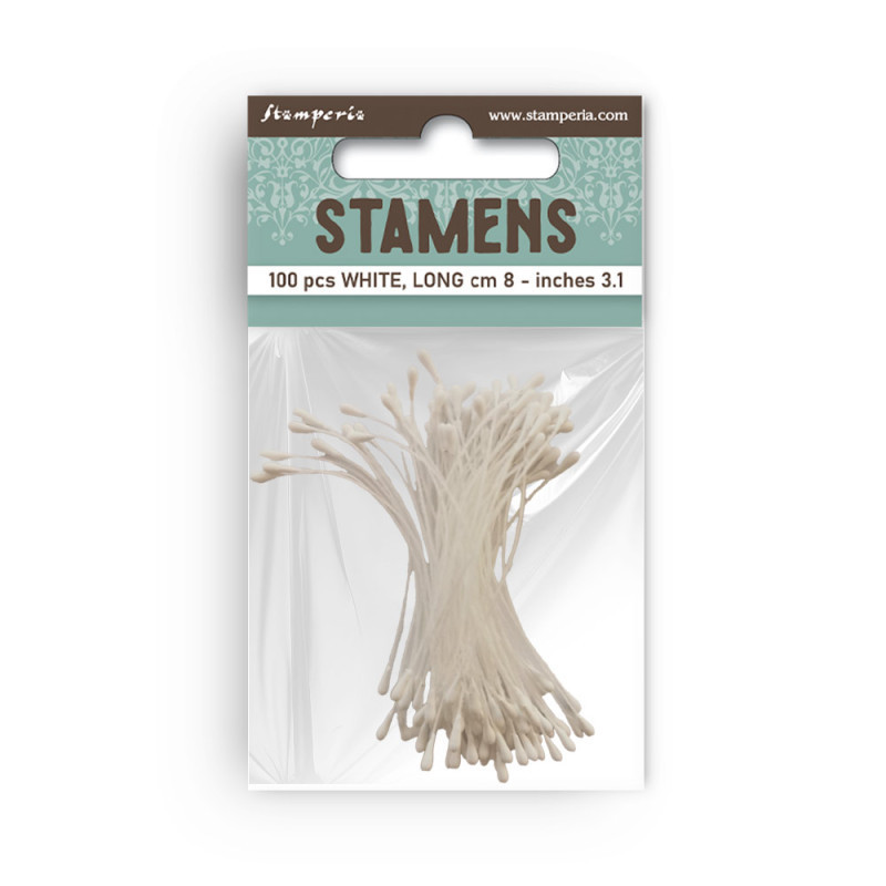 Pack 100 estambres blancos 8 cms. Stamperia