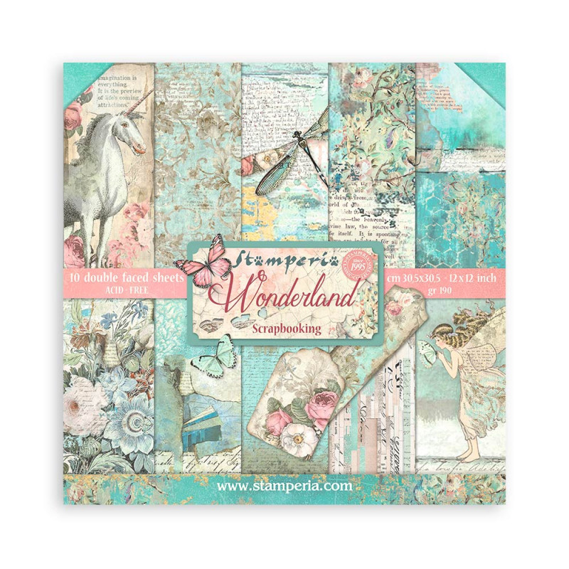 Stack papeles 30x30 Stamperia Wonderland
