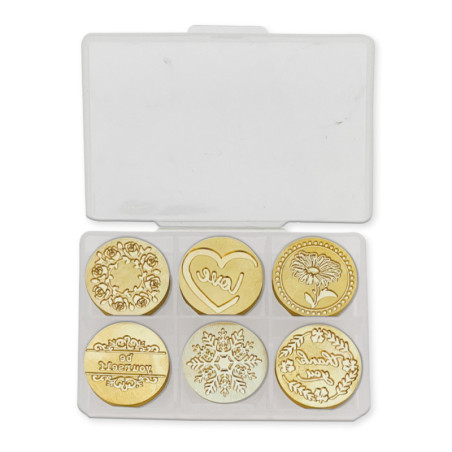 Set 6 sellos diametro 2.5 cms. Celebracion
